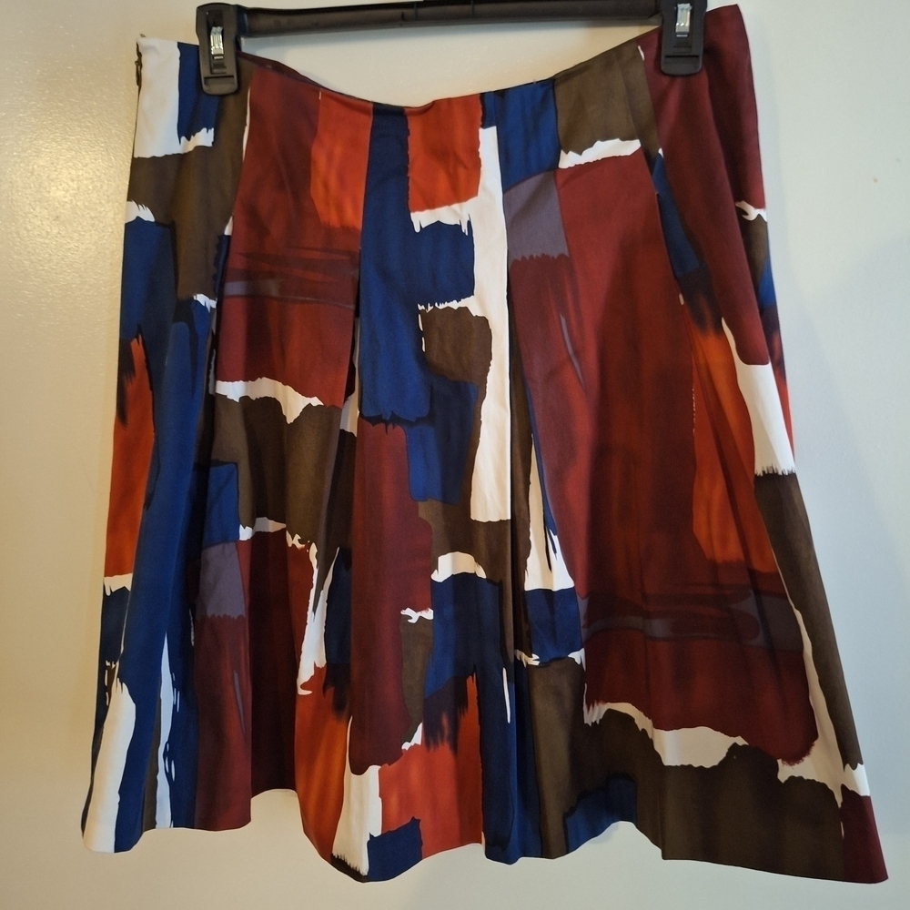 Artistic Abstract Autumnal Cotton Skirt - Picture 2 of 5